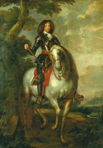 Retrato del rey Christian V a caballo como príncipe heredero